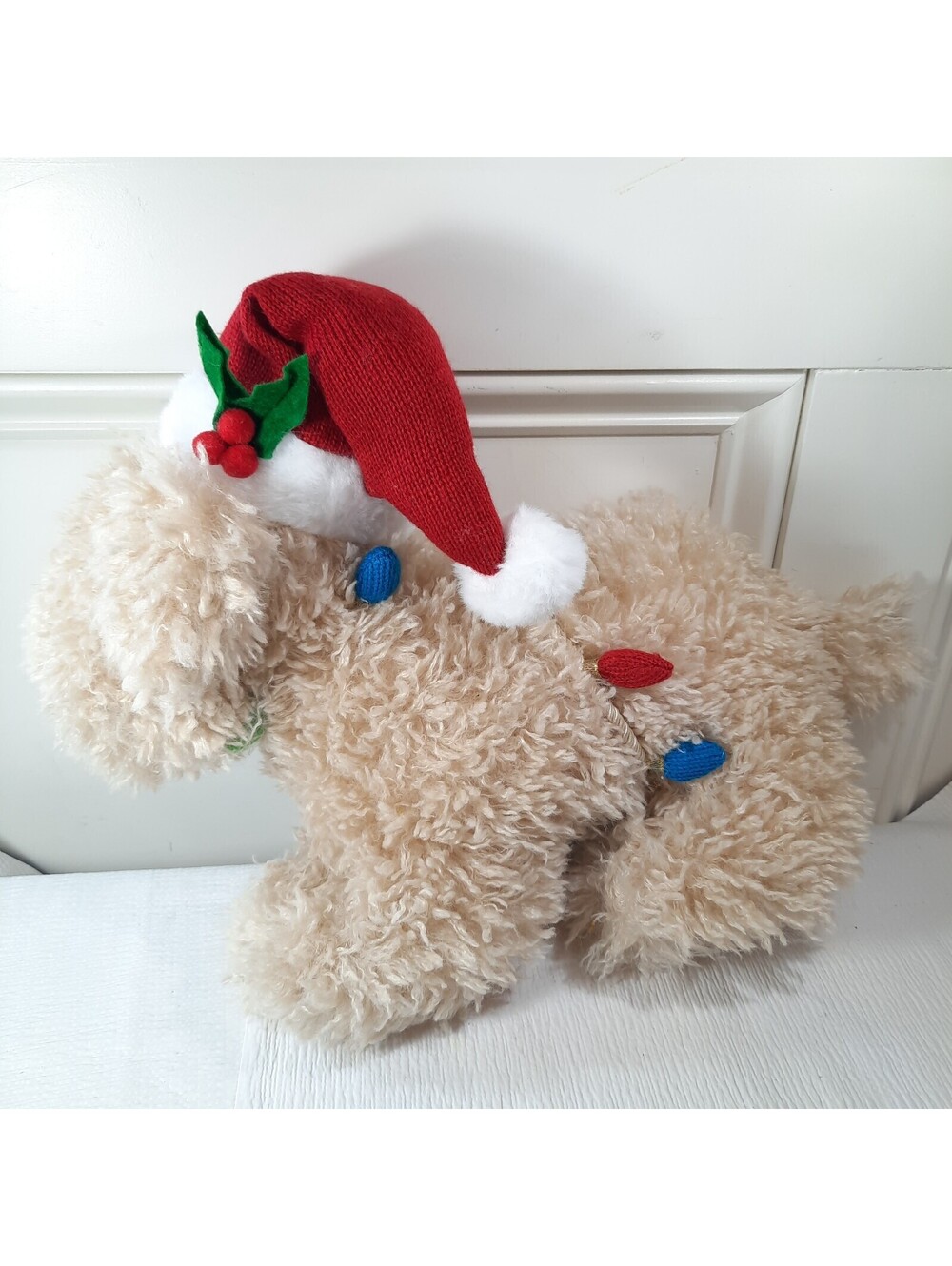 Kirkland's Goldendoodle Christmas Pillow plush Dog puppy golden retriever Santa